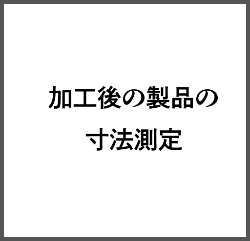 加工後の製品の寸法測定